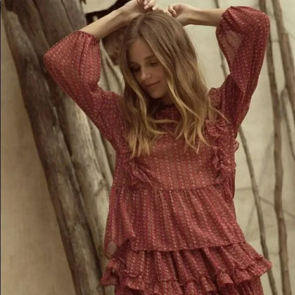Anthropologie Misa Los Angeles Campania Ruffled Blouse Size Medium NWOT $326 - Picture 13 of 15